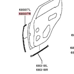 1個 ドア ゴムシール アウトランダー GF GG 5755A444 2013-2019 ウェザー ストリップ エアトレック防雨ドアポスト 5755A443 5755A567 - Rear Right