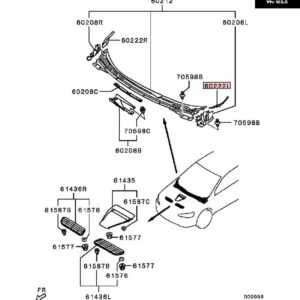 1 2個 フロントウィンドウスクリーン ウォーターディフレクターデッキプレートランサー CX CY CZ 7405A191 2008-2020 フロントガラス - Left