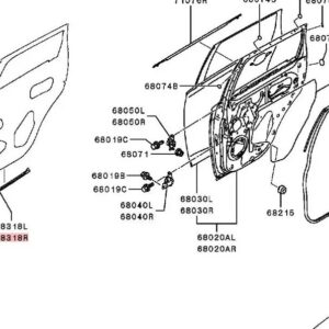 1ピース ドアシールゴムアウトランダー 2013-2019 5725A289 GF GG ウェザー ストリップ ASX RVR GA 防雨 2010-2020 5725A290 - Rear Right