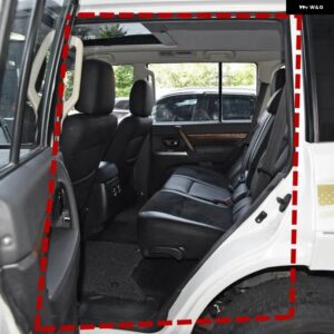 1ピース 黒ドア ゴムシール パジェロ V70 ポスト ストリップ モンテロ V90 ボディウェザー ストリップ インナー V60 V80 MN117890 - Rear Left