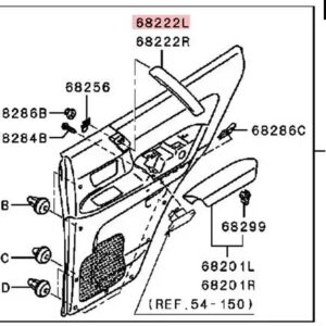 1個 インテリア パネルハンドル 5 ドア パジェロ V73 モンテロ V77 安全アームレストインナードアハンドル SHUGUN V75 MR532116 NO V60 - Rear Left