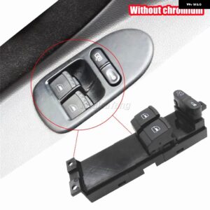 車 LED 電動ウィンドウスイッチ 運転席側リフタードア開閉ロックシート VW ボラ パサート B5 98-04 1J3959857 1J3959857A/B - Without Chrome