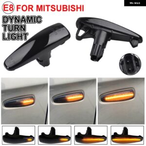 LED ダイナミック ウィンカーライト フェンダー サイドマーカー ランプ 8351A001 MISTUBISH ランサー EVO X スモークアウトランダースポーツ - Dynamic Smoked
