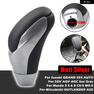 スズキ マツダ3 5 6 8 自動変速機ギア シフトノブ シフター レバー GRAND VITARA SX4 自動スイフト ワゴン - Matt Silver