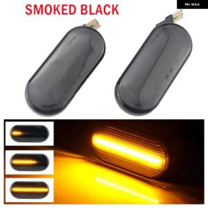 2X サイドマーカー ライトシート イビサ 6L コルドバ トレド レオン 1M シュコダ オクタビア ダイナミック LED ウィンカー 点滅インジケーター ウインカー - Dynamic Black Type