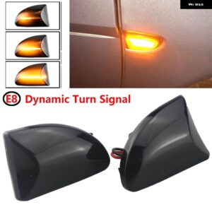 スマート フォーツー 451 MK1 MKII 2007-2015 2個 スモークレンズアンバー LED ダイナミック サイドマーカー ライト ウィンカーライト 矢印フラッシャー - Dynamic Black Type