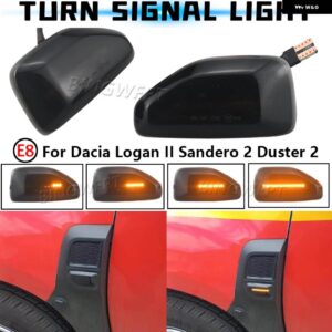 LED ダイナミック サイドマーカー ウィンカーライト DACIA LOGAN II 2012 SANDERO II 2012 DUSTER 2018 アンバーインジケーターリピーターランプ - Black
