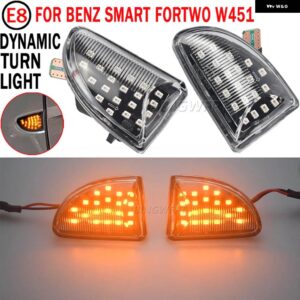 2個 スモークレンズアンバー LED ダイナミック サイドマーカー ライト ウィンカーライト スマートフォーツー 451 MK1 MKII 2007-2015 - Star-Crystal