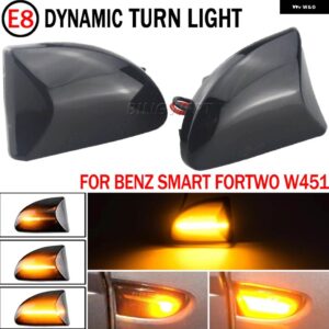 2個 スモークレンズアンバー LED ダイナミック サイドマーカー ライト ウィンカーライト スマートフォーツー 451 MK1 MKII 2007-2015 - Smoky black