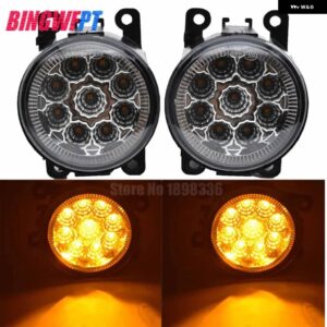 2個 90MM カースタイリング LED/ハロゲン フォグランプ 12V F-IAT 500 1.4L L4 2012-15 H11 - Yellow LED Fog Light