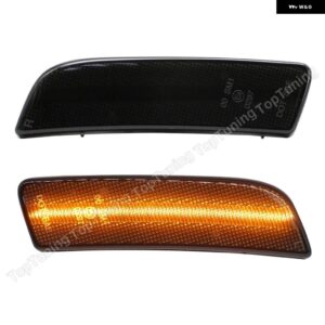 2個 アンバー LED サイドマーカー ライトフロントバンパー ランプ VW ティグアン 2008-17 - smoke