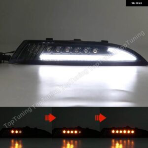 2個 ダイナミック LED サイドマーカー ランプ ウィンカーライト VW シロッコ 2008-13 フロント デイタイム ランニングライト - Smoke Dynamic