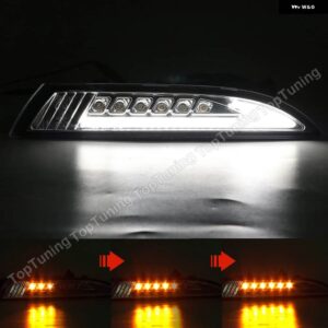 2個 ダイナミック LED サイドマーカー ランプ ウィンカーライト VW シロッコ 2008-13 フロント デイタイム ランニングライト - Clear Dynamic