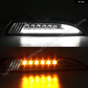 2個 ダイナミック LED サイドマーカー ランプ ウィンカーライト VW シロッコ 2008-13 フロント デイタイム ランニングライト - Clear No Dynamic