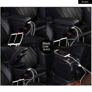 WULING CONFERO S アームレストアームレストボックス 中央収納ボックス USB LED ライト付き - A1 black line 7USB