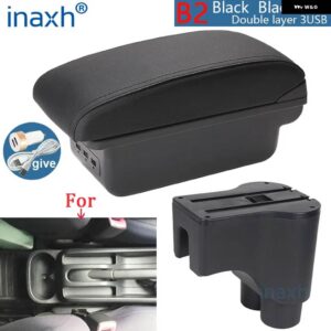 ダイハツ テリオス 2 アームレスト ボックス セントラル ストア コンテンツ ボックス インテリア アームレスト ストレージ カー パーツ - B2 Black line 3USB