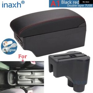ダイハツ テリオス 2 アームレスト ボックス セントラル ストア コンテンツ ボックス インテリア アームレスト ストレージ カー パーツ - A1 Black red 7USB