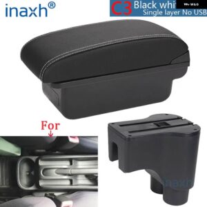 ダイハツ テリオス 2 アームレスト ボックス セントラル ストア コンテンツ ボックス インテリア アームレスト ストレージ カー パーツ - C3 black white NOUSB