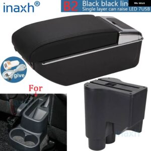 ダイハツ シリオン アームレスト ダイハツ マテリア アームレスト ボックス セントラル ストア内容 収納ボックス アーム カーパーツ 2007-2015 - B2 Black black 7USB
