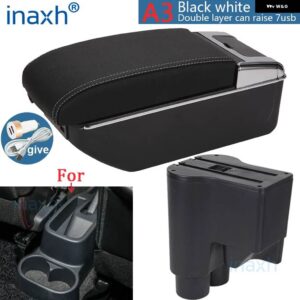 ダイハツ シリオン アームレスト ダイハツ マテリア アームレスト ボックス セントラル ストア内容 収納ボックス アーム カーパーツ 2007-2015 - A3 Black white 7USB