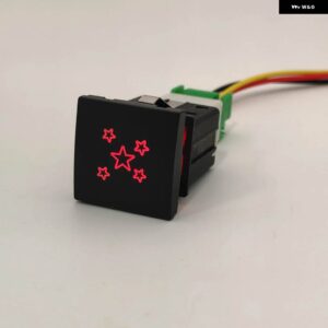 24MM * 24MM 1個 車赤色 LED ライト DRL 電源オンオフ音楽スイッチ ボタンワイヤー VW ゴルフ 6 MK6 ジェッタ 5 MK5 シロッコ - Star