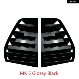 VW ゴルフ MK4 MIK5 MK6 MK7 MK8 ゴルフ 4 5 6 7 8 スタイリングリアウィンドウルーバー三角シャッター 装飾 カバー ステッカー トリム - MK5 Glossy Black