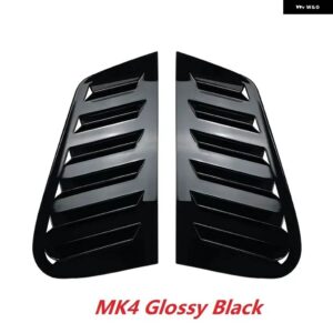 VW ゴルフ MK4 MIK5 MK6 MK7 MK8 ゴルフ 4 5 6 7 8 スタイリングリアウィンドウルーバー三角シャッター 装飾 カバー ステッカー トリム - MK4 Glossy Black