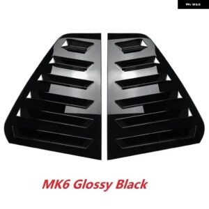 VW ゴルフ MK4 MIK5 MK6 MK7 MK8 ゴルフ 4 5 6 7 8 スタイリングリアウィンドウルーバー三角シャッター 装飾 カバー ステッカー トリム - MK6 Glossy Black