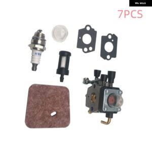 キャブレター キット 交換部品適合 STIHL FS38 FS45 FS46 FS55 KM55 FS85 エア燃料フィルター ガスケット キャブレター - 7pcs