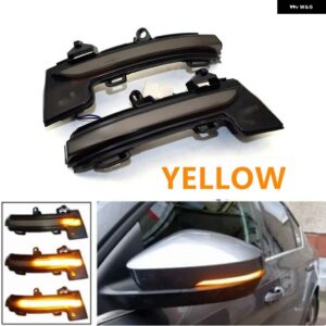 LED バックミラー インジケーター ウインカー ライト ダイナミック ターン シグナル シュコダ オクタヴィア III 5E3 NL3 NR3 5E3 コンビ 5E5 2012-2018 - Smoked black-Yellow
