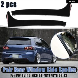 VW ゴルフ 6 MK6 GTI GTR GTD 2008-2013 ABS リアウィンドウサイド トランク スポイラー カナードカナードスプリッター - Golf 6 GTI R GTD