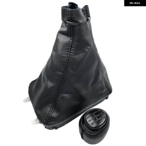 5/6スピードギア シフトノブ ゲートルブーツカバー ケース襟サーブ 93 9-3 SS 2003-2012 カースタイリングレバーシフター ペン - 5 Speed Black Combo