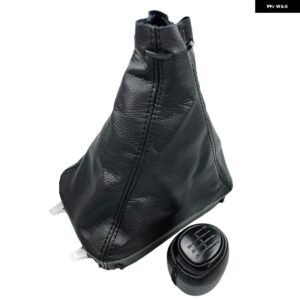 5/6スピードギア シフトノブ ゲートルブーツカバー ケース襟サーブ 93 9-3 SS 2003-2012 カースタイリングレバーシフター ペン - 6 Speed Black Combo