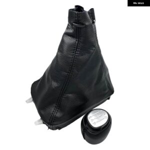 5/6スピードギア シフトノブ ゲートルブーツカバー ケース襟サーブ 93 9-3 SS 2003-2012 カースタイリングレバーシフター ペン - 5 Speed Silver Combo