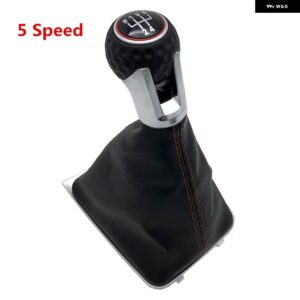 VW ゴルフ 7 A7 MK7 GTI GTD 2013-18 ギア シフトノブ レザー ゲートルブーツカバー カースタイリング - 5 Speed Case B