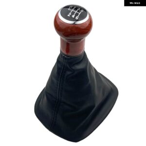 VW パサート B5 B5.5 35551 スタイリング 5/6スピードギア シフトノブ PU レザー ブーツケース - 6 Speed Black B
