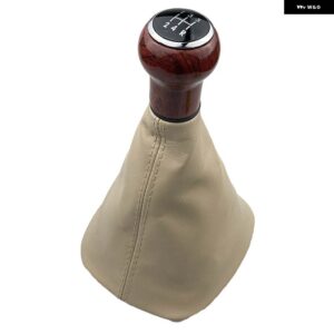 VW パサート B5 B5.5 35551 スタイリング 5/6スピードギア シフトノブ PU レザー ブーツケース - 5 Speed Beige B