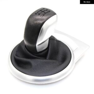 5速 ギア シフトノブ ゲートルブーツカバー ケース シトロエン C4 MK1 38200 カースタイリング - Black Silver