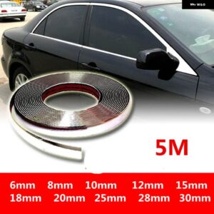 5メートル 外装車クロームボディ ストリップ バンパー 自動ドアモールドスタイリングトリム ステッカー 6MM 10MM 12MM 15MM 20MM 25MM 30MM - 6mmx5M