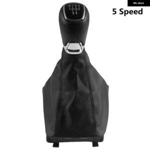 シュコダ オクタヴィア A7 MK3 2014-16 PU レザー カースタイリングギア シフトノブ レバーシフター GAITOR ブーツカバー ケースカバー - 5 speed