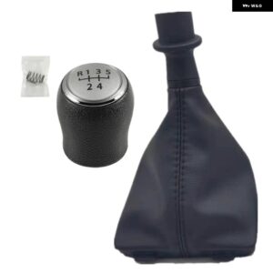 VW トランスポーター マルチバン カラベル T6 T7 2016-20 車 5/6スピードギア シフトノブ カラーレザー ゲートルブーツ - 5 Speed Case Silver