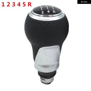 5/6スピードレザー ギア シフトノブ スティックペンダストカバー VW ゴルフ MK5 MK6 5 6 ウサギ ジェッタ MK6 GTD GTI 2005-2014 カースタイリング - 12345R Silver Knob