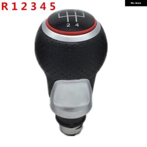 5/6スピードレザー ギア シフトノブ スティックペンダストカバー VW ゴルフ MK5 MK6 5 6 ウサギ ジェッタ MK6 GTD GTI 2005-2014 カースタイリング - R12345 Red Knob