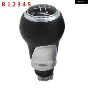 5/6スピードレザー ギア シフトノブ スティックペンダストカバー VW ゴルフ MK5 MK6 5 6 ウサギ ジェッタ MK6 GTD GTI 2005-2014 カースタイリング - R12345 Silver Knob