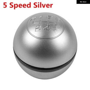 5スピード ブラック/ ギア シフト ノブ レバー シフター トップ キャップ カバー アルファ ロメオ ジュリエッタ 2012-18 - 5 Speed Silver