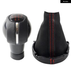 5/6速 マニュアル カースタイリングギア シフトノブ レバースティックペン GAITOR ブーツカバー 襟ミニクーパー F54 F55 F56 F57 F60 - 2pcs red 5 speed