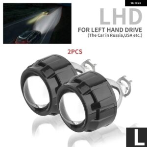H8 H9 H11 9005 H7 HB3 HB4 ヘッドライト レンズ バイ キセノン プロジェクターキット 2.5 金属 レンズ 自動車 ライトアクセサリー DIY ランプ - 2pcs LHD Black