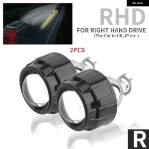 H8 H9 H11 9005 H7 HB3 HB4 ヘッドライト レンズ バイ キセノン プロジェクターキット 2.5 金属 レンズ 自動車 ライトアクセサリー DIY ランプ - 2pcs RHD Black