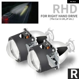H8 H9 H11 9005 H7 HB3 HB4 ヘッドライト レンズ バイ キセノン プロジェクターキット 2.5 金属 レンズ 自動車 ライトアクセサリー DIY ランプ - 2pcs RHD
