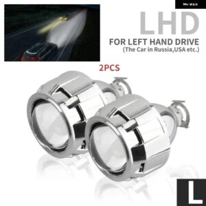 H8 H9 H11 9005 H7 HB3 HB4 ヘッドライト レンズ バイ キセノン プロジェクターキット 2.5 金属 レンズ 自動車 ライトアクセサリー DIY ランプ - 2pcs LHD Silver